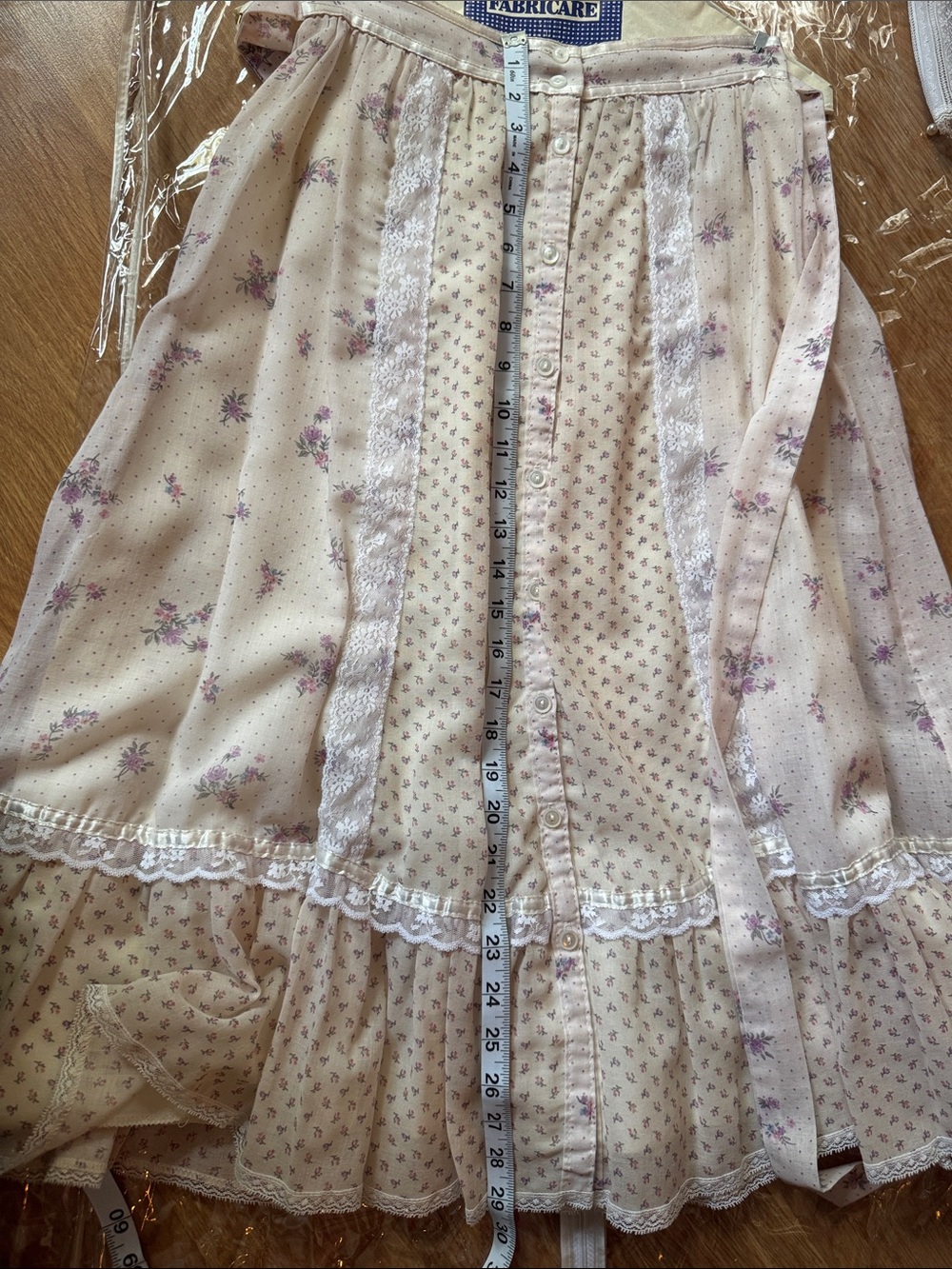 RARE 1981 Gunne Sax Sheer skirt top set cottagecore floral Two-Piece bridal prom - Picture 14 of 16